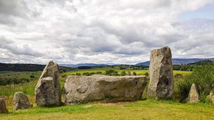 scotland, aberdeenshire, dee-valley, stone circle, old, nature, historical, mystical, heaven, clouds, meadow, landscape