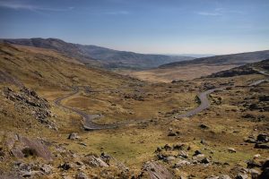 landscape, scenic, view, road, nature, mountain, twisty, track, ireland, healy pass, mountains, brown road, brown mountain